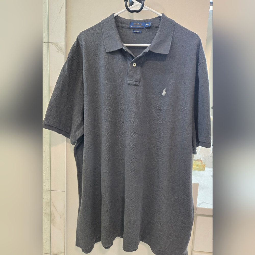 Polo Ralph Lauren Classic Men's Gray Polo Short Sleeved 100% Cotton Size XXL